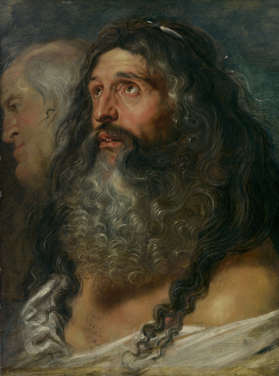 İki Başın Çalışması, yaklaşık. 1609. by Peter Paul Rubens