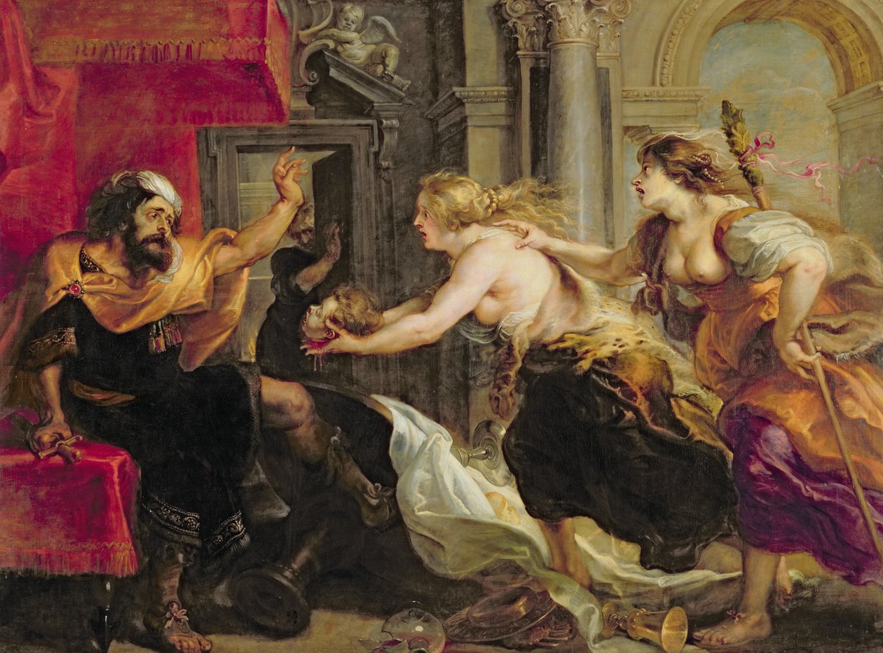 Tereus, oğlu Itylus'un başıyla karşı karşıya kaldı, 1637 by Peter Paul Rubens
