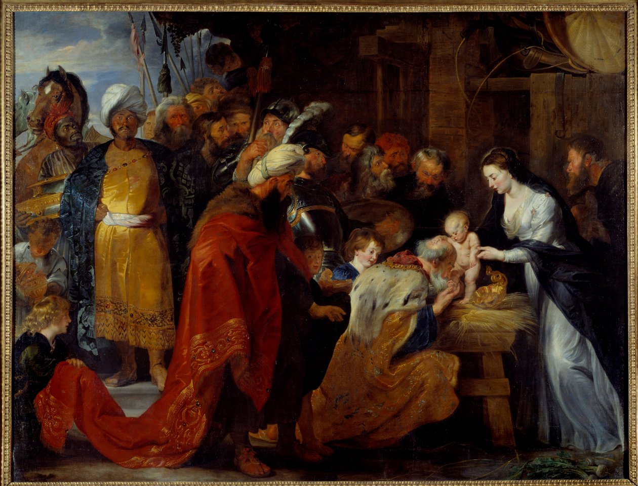 Pierre Paul (Pierre-Paul) Rubens (veya Peter Paul veya Petrus Paulus) (1577-1640) tarafından yapılan Magi Resminin Tapınması 1617 Güneş. 2,51x3,28 m Lyon, Güzel Sanatlar Müzesi by Peter Paul Rubens