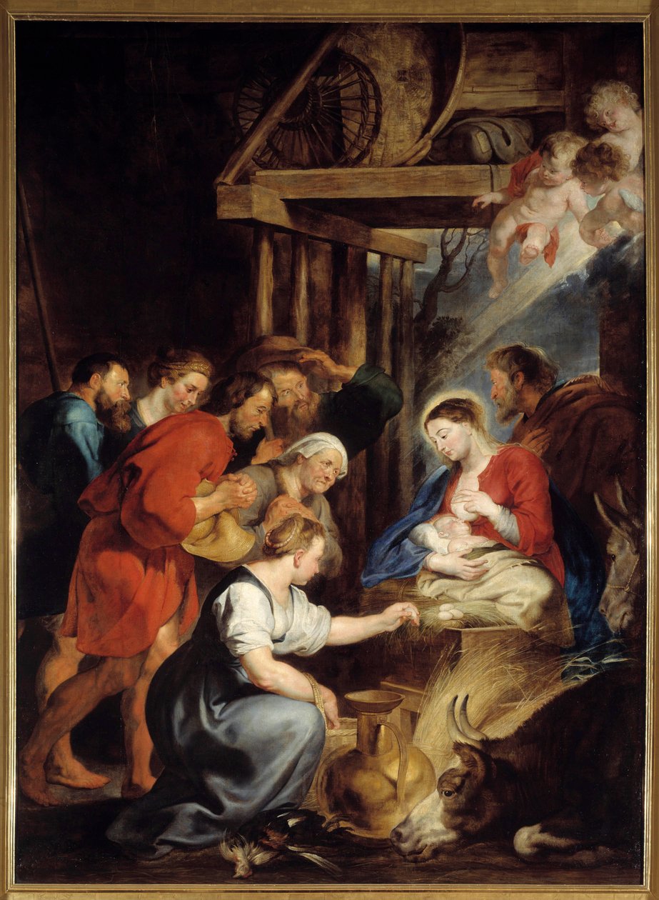 Çobanların Hayranlığı Tablosu Pierre Paul (Pierre-Paul) Rubens (veya Peter Paul veya Petrus Paulus) (1577-1640) 17. yüzyıl Güneşi. 3,4x2,48 m Rouen, Güzel Sanatlar Müzesi by Peter Paul Rubens