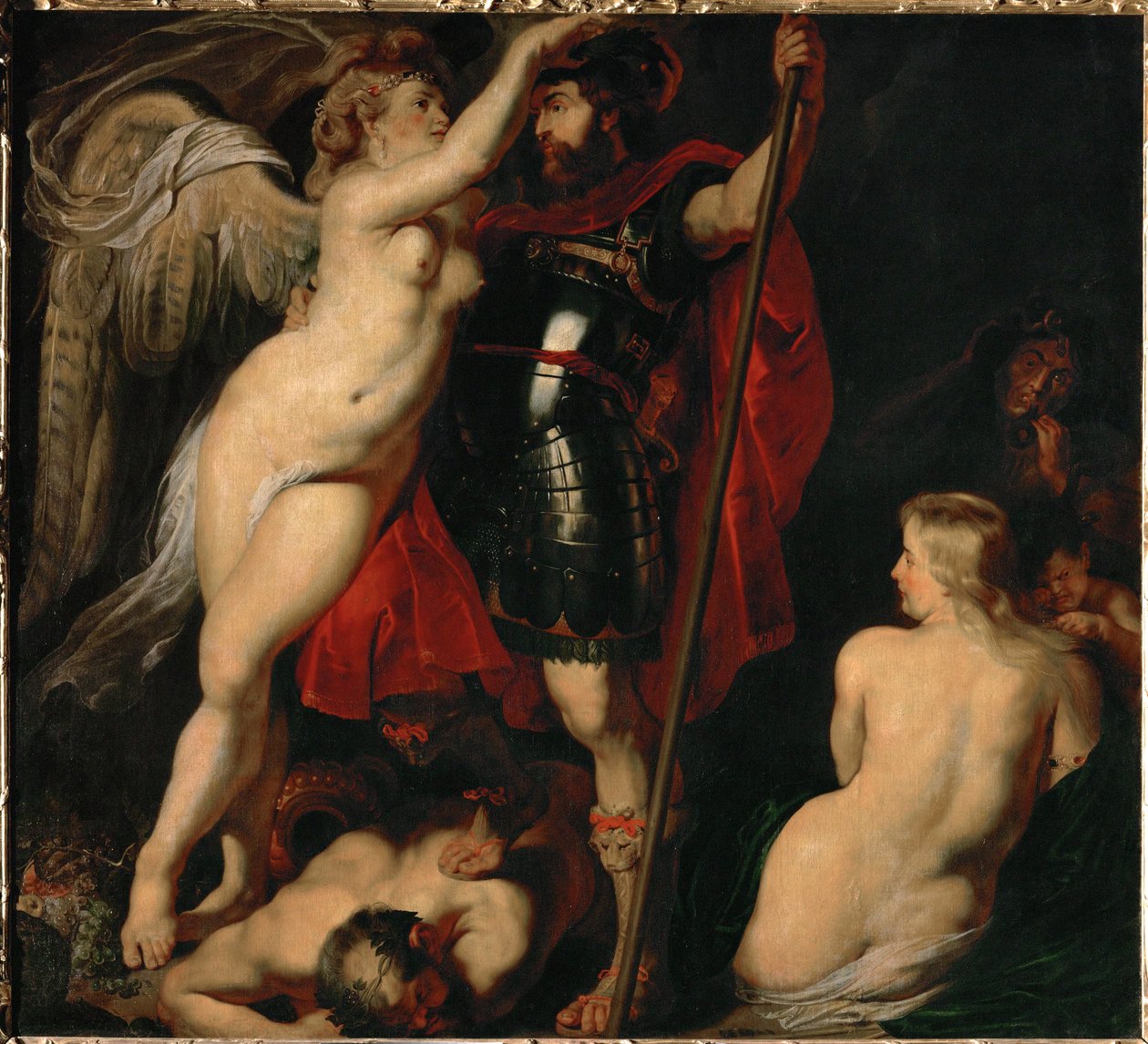 Erdem Kahramanı Mars, Zafer Tanrıçası tarafından taçlandırılmış (tuval üzerine resim) by Peter Paul Rubens