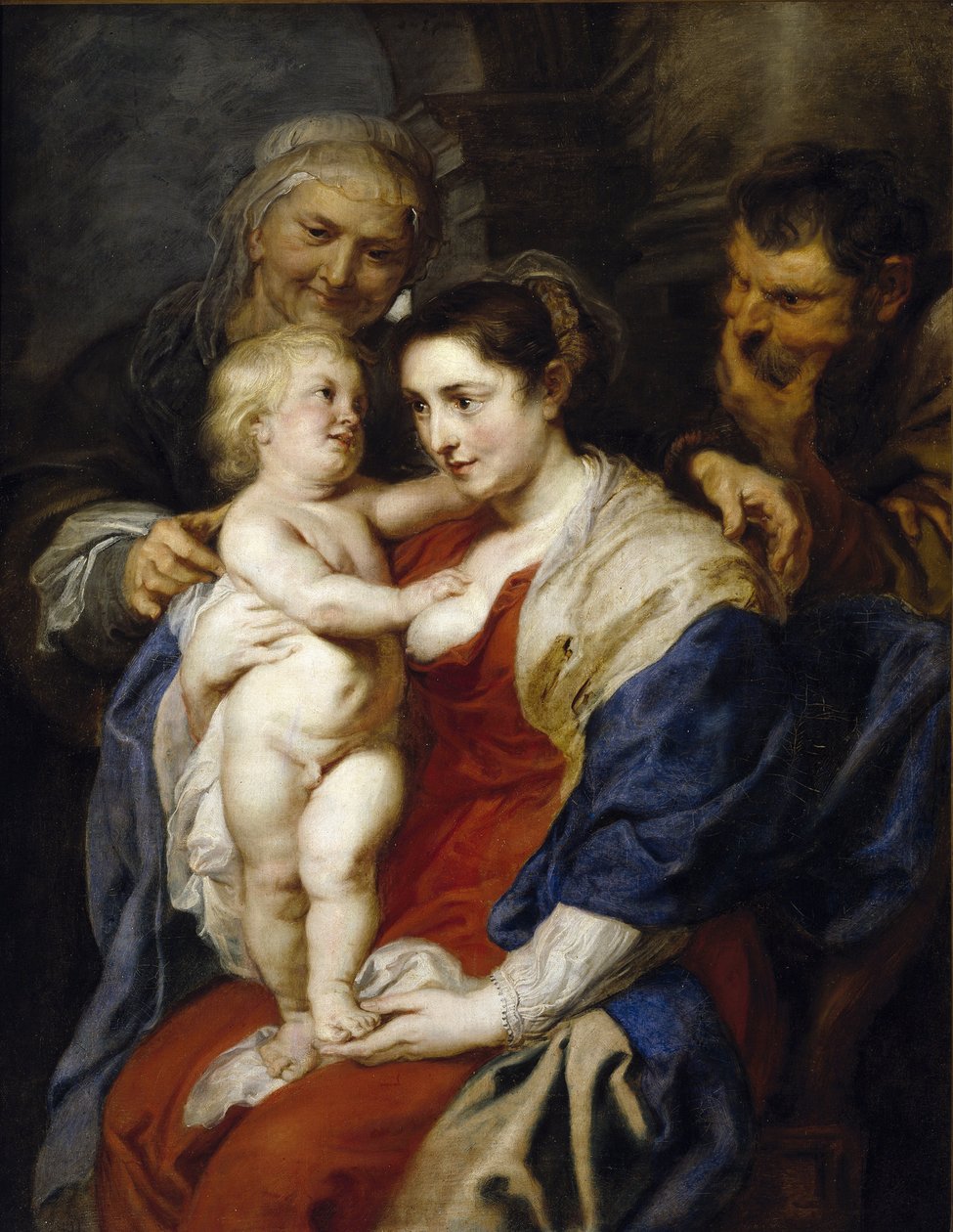 Aziz Anne ile Kutsal Aile - Rubens, Pieter Paul (1577-1640) - 1626-1630 - Tuval üzerine yağlı boya - 116x91 - Prado Müzesi, Madrid by Peter Paul Rubens