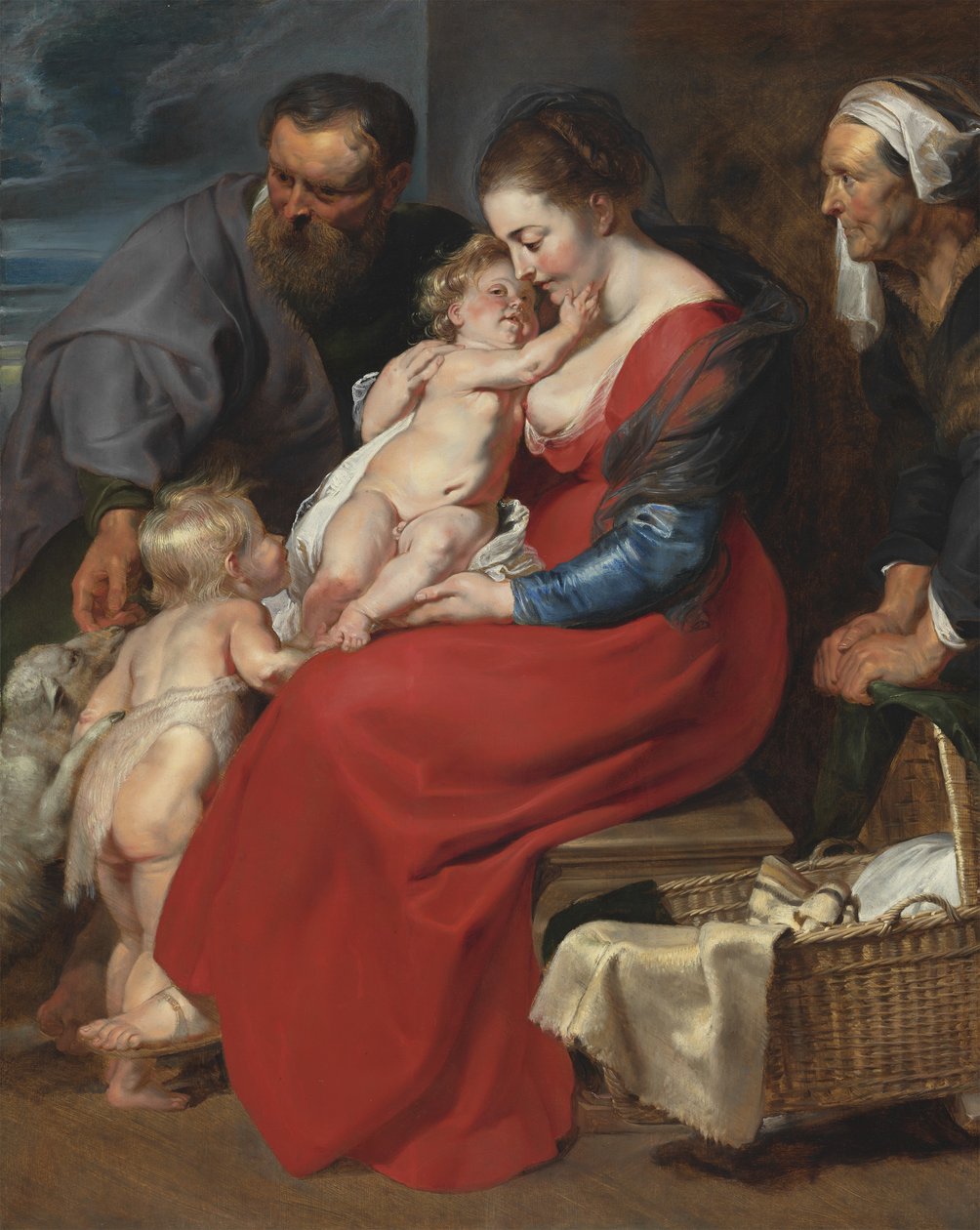 Aziz Elizabeth ve Vaftizci Yahya ile Kutsal Aile, c.1615 by Peter Paul Rubens