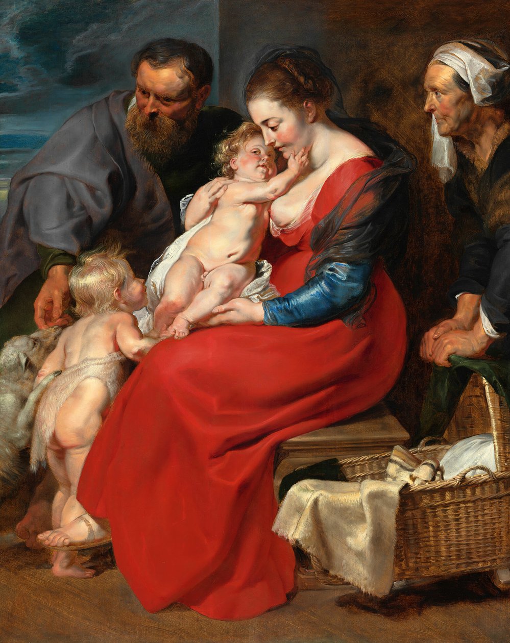 Aziz Elizabeth ve Vaftizci Yahya ile Kutsal Aile, c. 1615. by Peter Paul Rubens