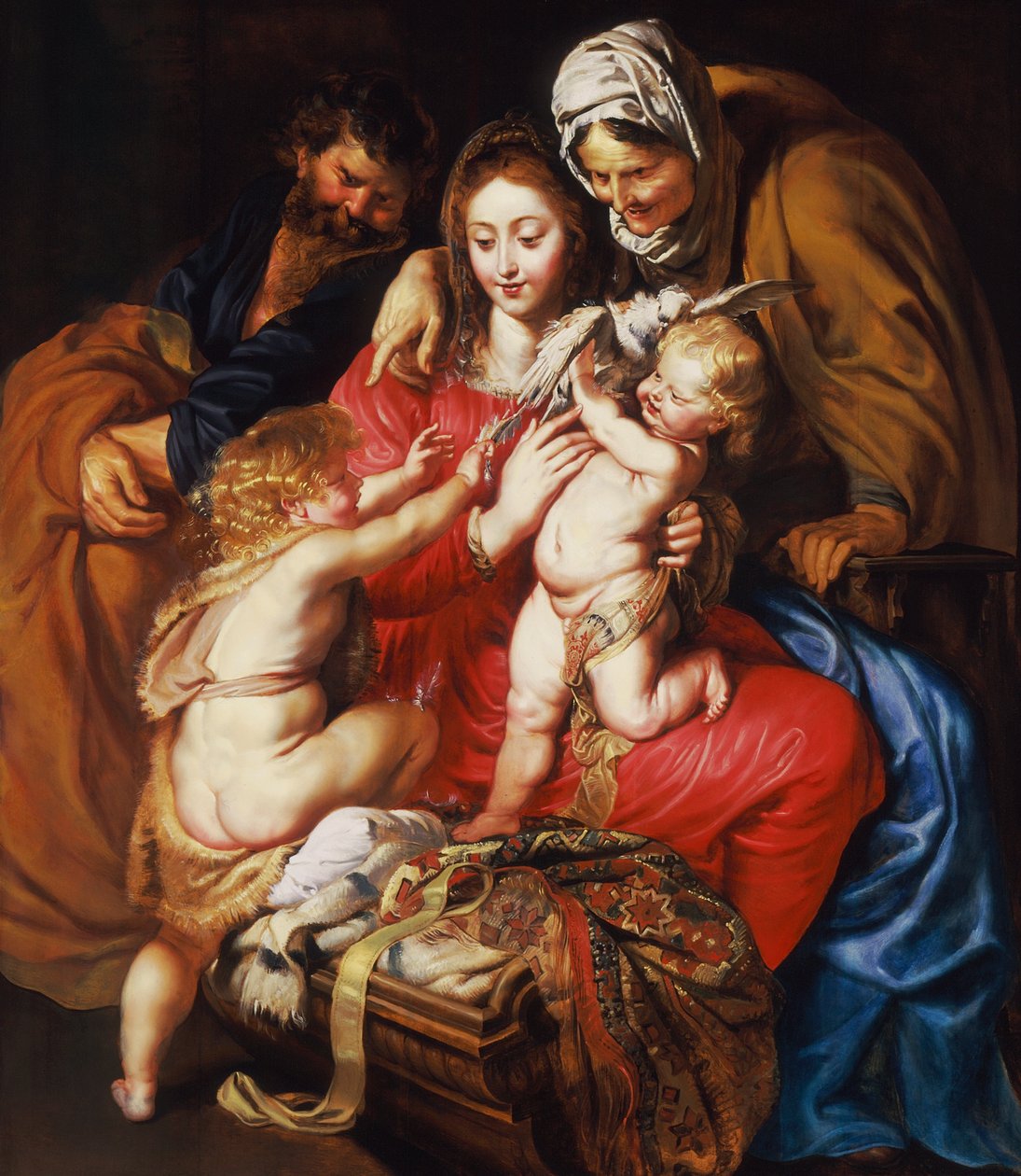 Aziz Elizabeth, Aziz John ve Güvercin ile Kutsal Aile, c.1609 by Peter Paul Rubens