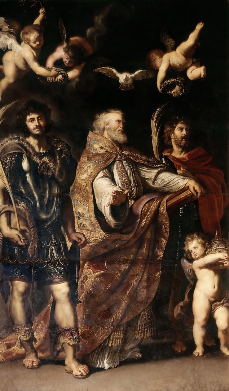 Aziz Gregory I, Maurus ve Papias, 1608. by Peter Paul Rubens