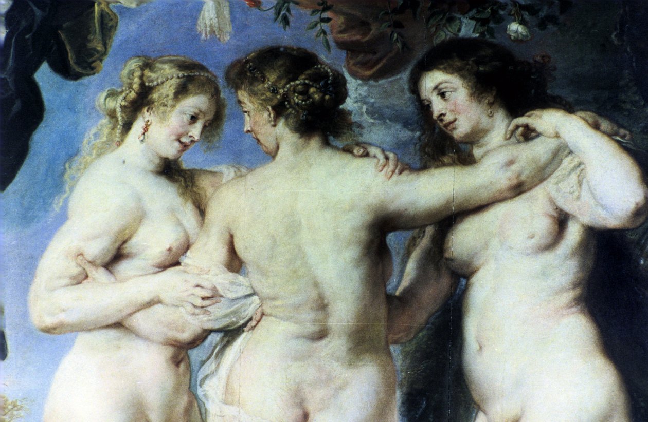 Üç Güzeller, c.1635 (tuval üzerine yağlı boya) by Peter Paul Rubens