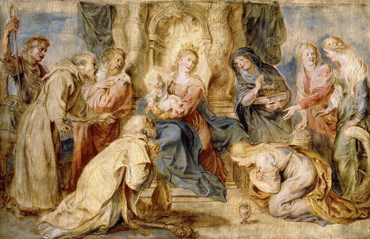 Sekiz Azizin Taptığı Bakire ve Çocuk Tahtına Alındı, by Peter Paul Rubens