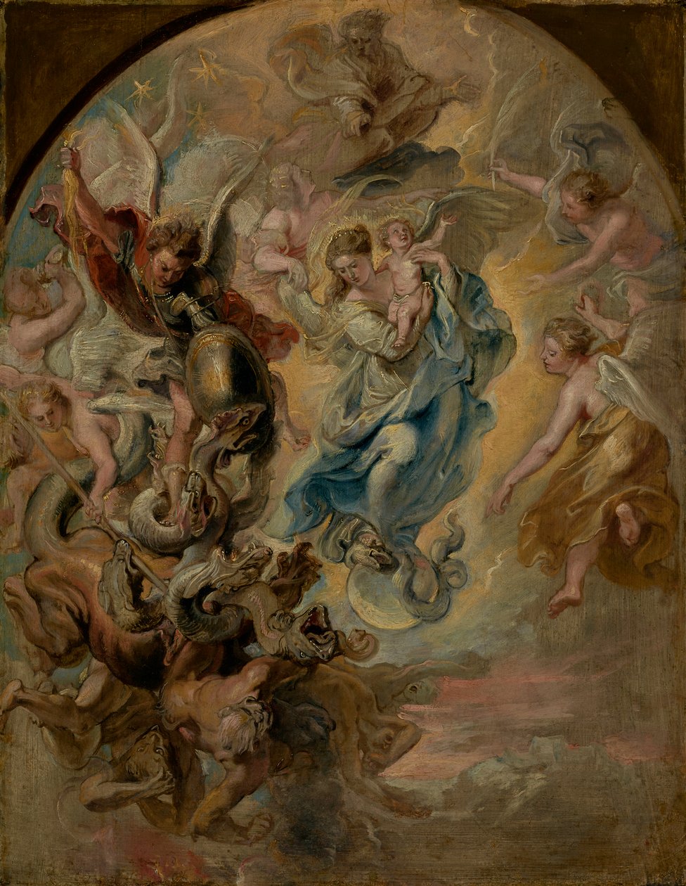 Mahşerin Kadını Olarak Bakire, c.1623-4 by Peter Paul Rubens