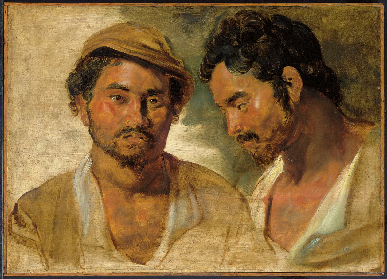 Bir adamın iki çalışması, baş ve omuzlar by Peter Paul Rubens