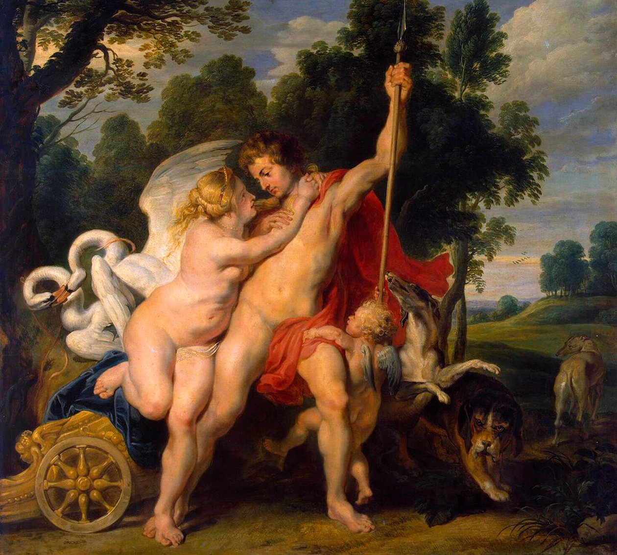 Venüs ve Adonis, c1614 by Peter Paul Rubens