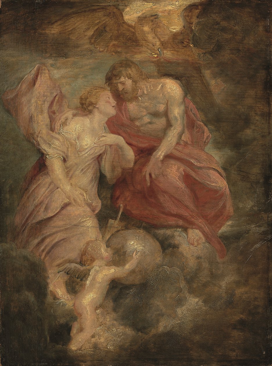 Jüpiter'e yalvaran Venüs (meşe panel üzerine yağ) by Peter Paul Rubens