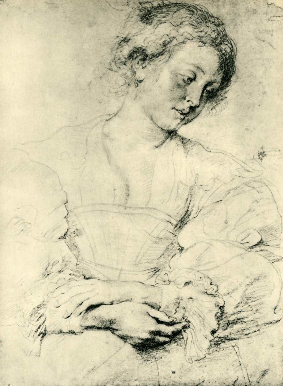 Elleri Katlanmış Genç Kadın, 1629-1630, 1943. by Peter Paul Rubens