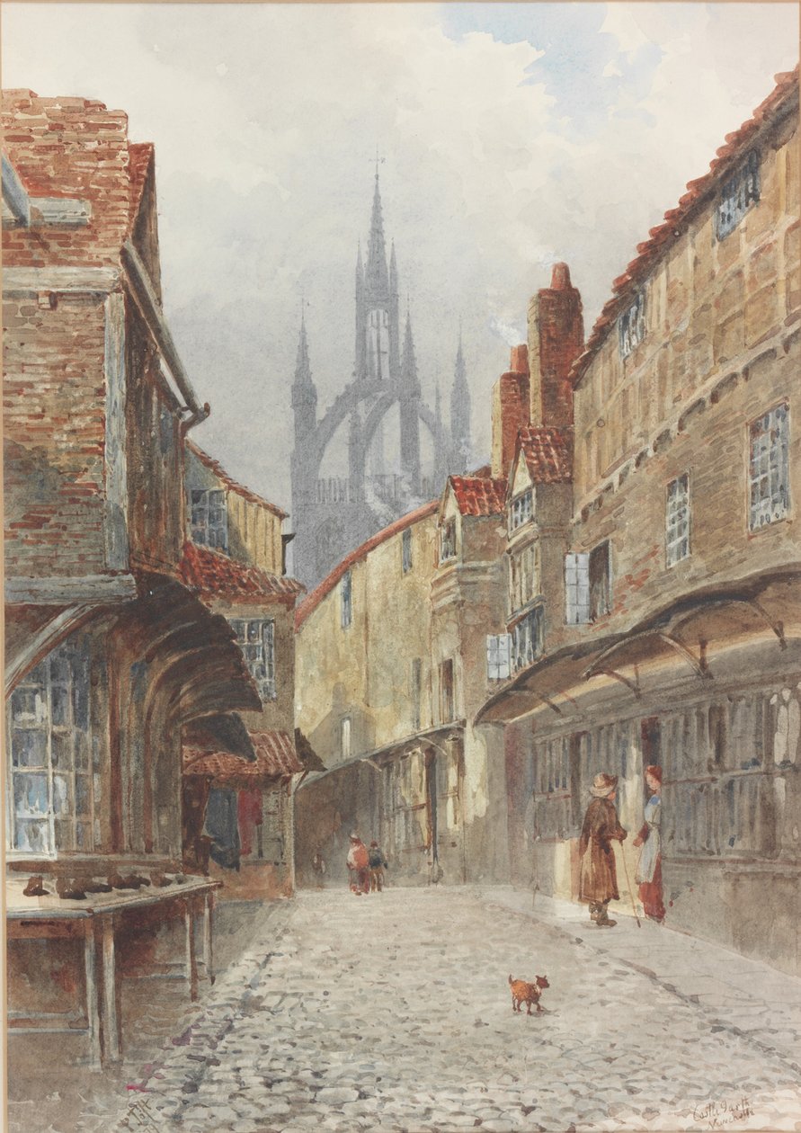 Castle Garth, Newcastle (kağıt üzerine suluboya) by Peter Petersen Toft
