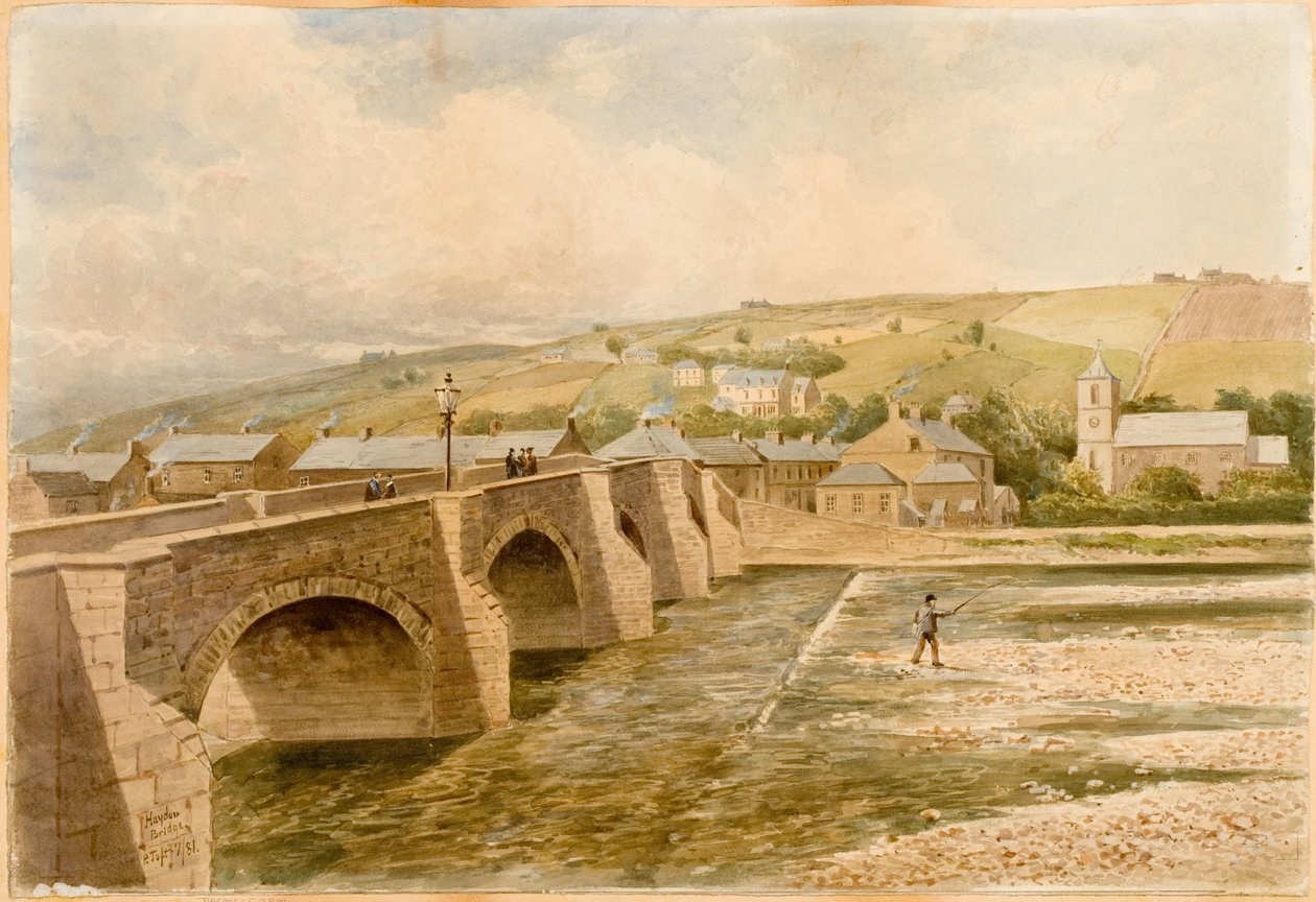 Haydon Köprüsü (gövde rengi, kurşun kalem ve kağıt üzerine sulu boya) by Peter Petersen Toft