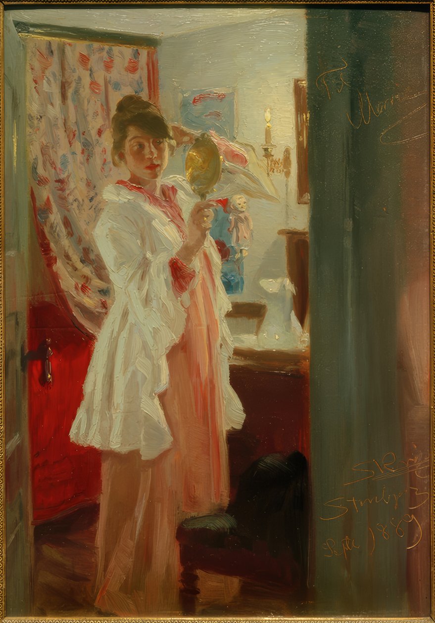 İç mekan. sanatçının karısı by Peder Severin Krøyer