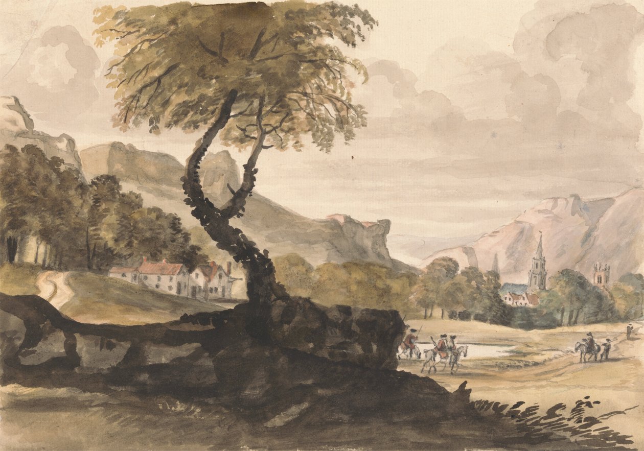 Köy ve Süvari ile Tepelik Manzara by Peter Tillemans