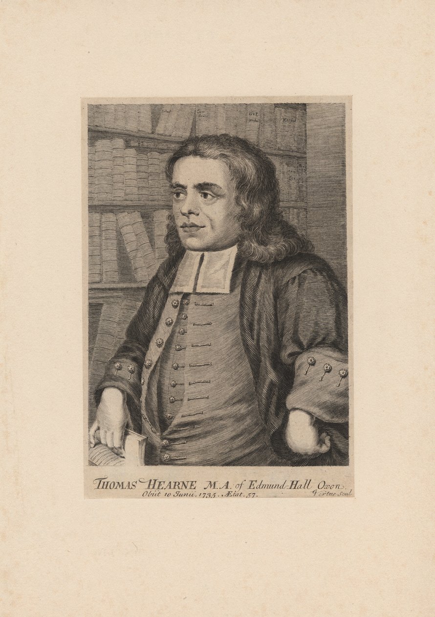 Thomas Hearne, George Vertue (1683-1756), c.1735 tarafından oyulmuş by Peter Tillemans