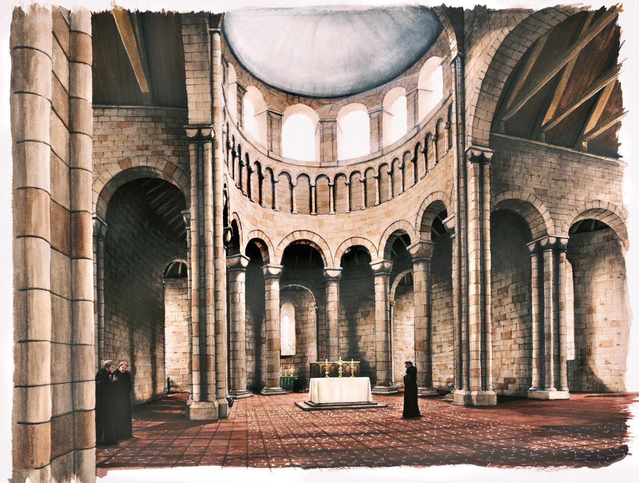12. yüzyıl c1980-c2008 yılında Battle Abbey kilise, Sussex, İçişleri by Peter Urmston