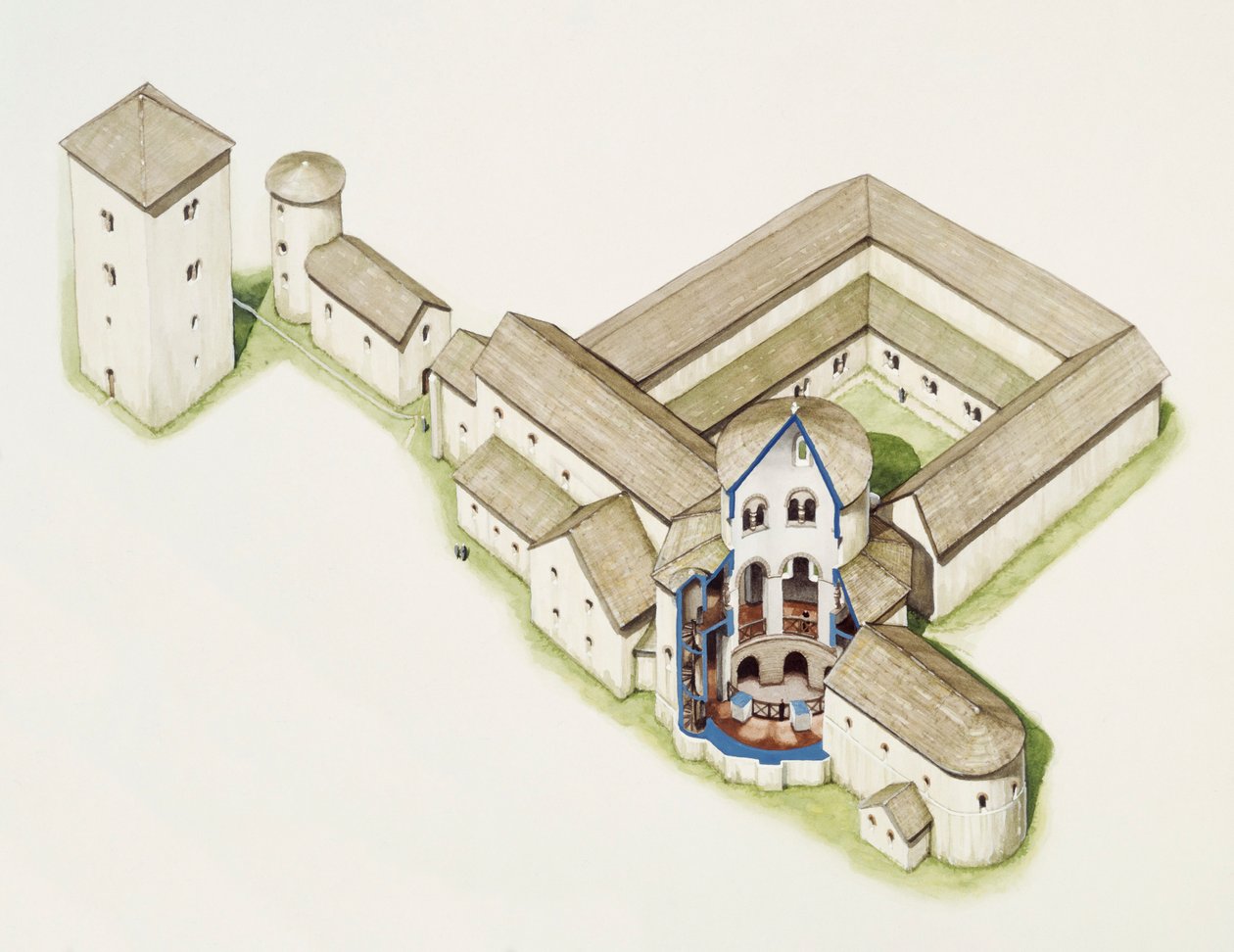 Geç Sakson kilisesi, St Augustine Manastırı, Canterbury, Kent, 20. yüzyılın sonları veya 21. yüzyılın başlarında by Peter Urmston