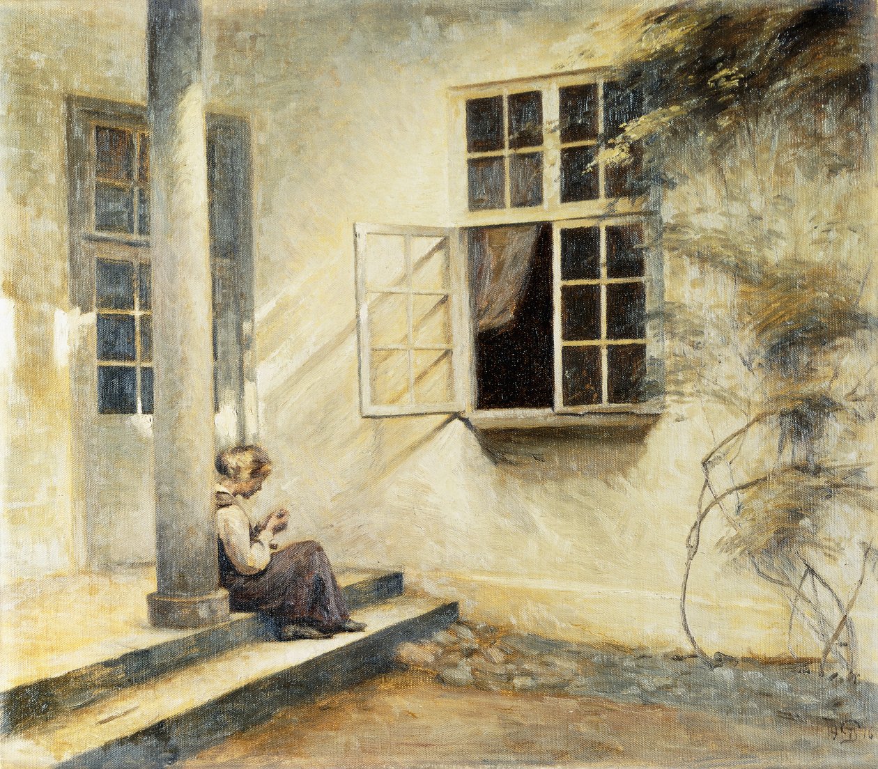 Verandada Oturan Kız, Liselund by Peter Vilhelm Ilsted