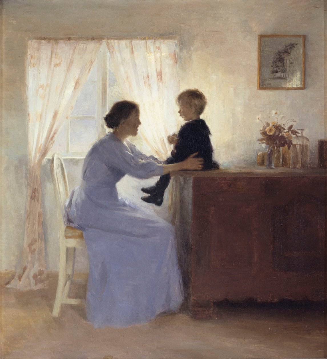 İç Mekanda Anne ve Çocuk by Peter Vilhelm Ilsted