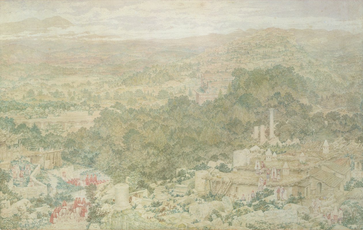 Bolton Manastırı (kalem ve mürekkep ve sulu boya) by Peter de Wint