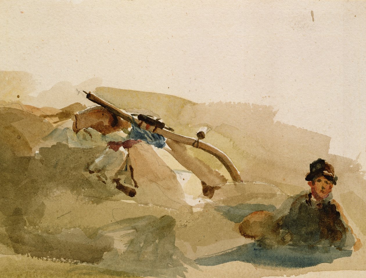 Tarlalarda Dinlenme Harvester by Peter de Wint