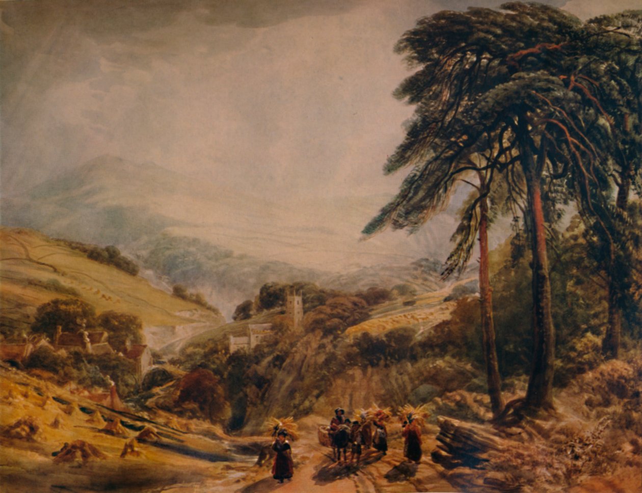 Matlock Köyü: Gleaners Geri Dönüyor, 1849, 1935 by Peter de Wint