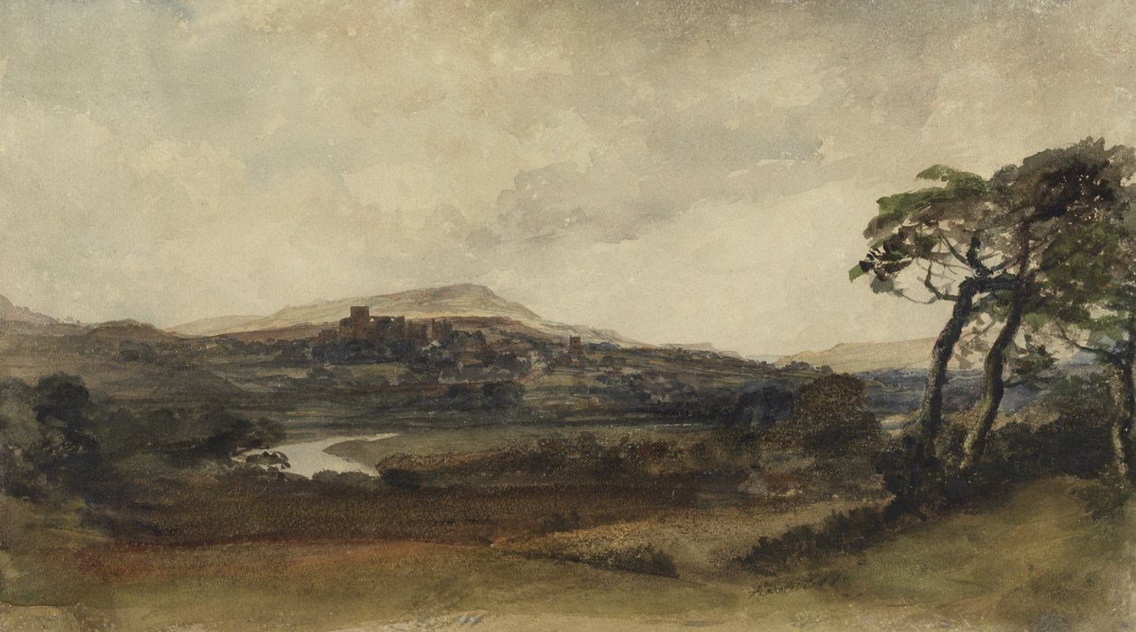 Middleham, Yorkshire (grafit üzerine sulu boya, kağıt üzerine gövde rengi) by Peter de Wint
