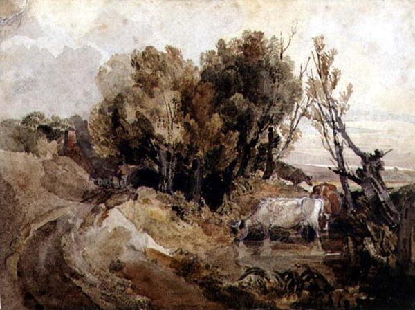 İçme Yeri (kağıt üzerine sulu boya) by Peter de Wint