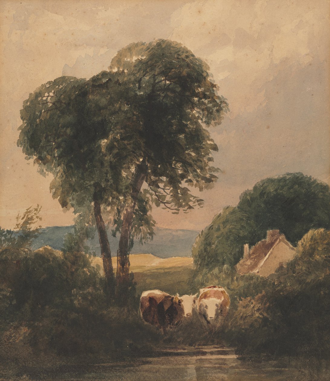 Sığır ile Galler Manzara. by Peter de Wint