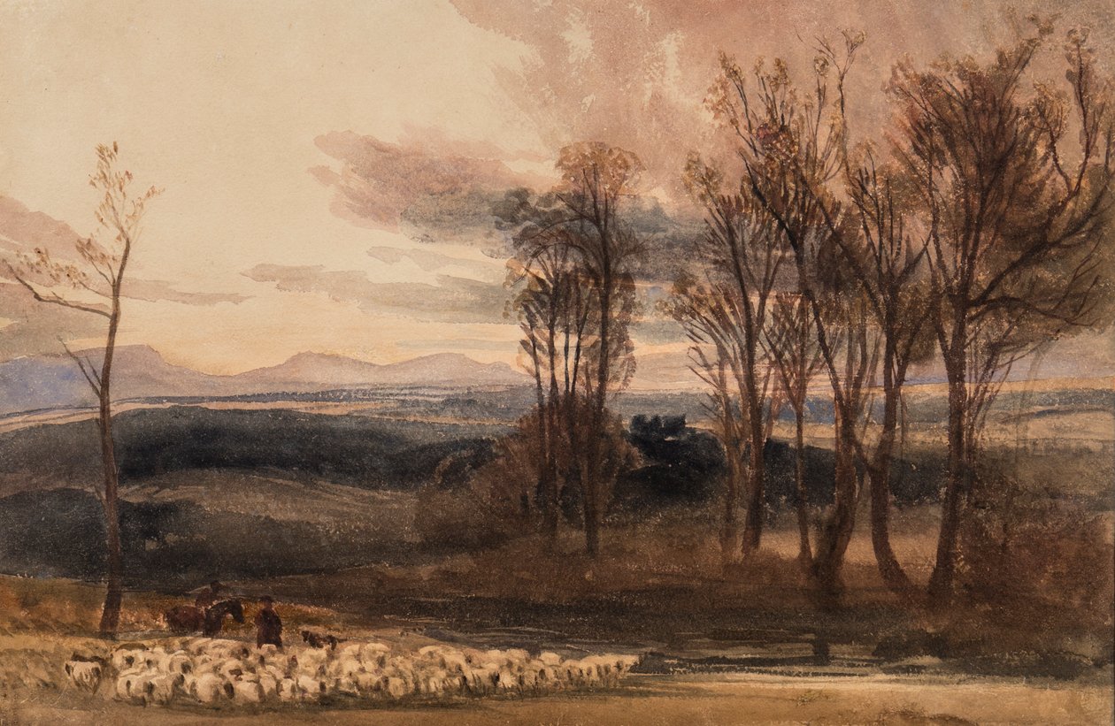 Winters Dusk, 1830 dolayları (kağıt üzerinde wc) by Peter de Wint