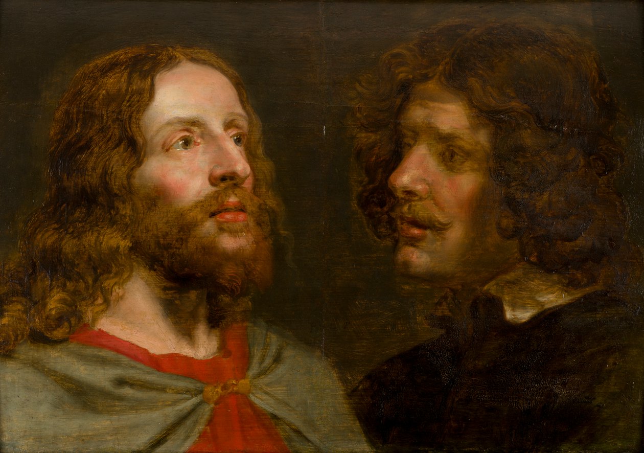 İsa ve Aziz John the Evangelist, c.1629-90 (panelde yağlı boya) by Peter van Lint