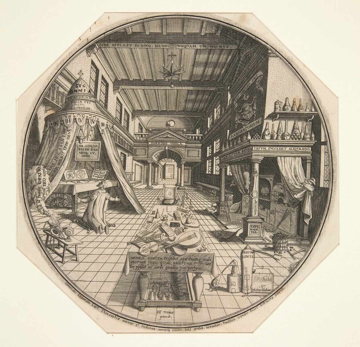 Heinrich Khunrath, Leipzig Simyacısı, Kütüphanesinde by Peter van der Doort