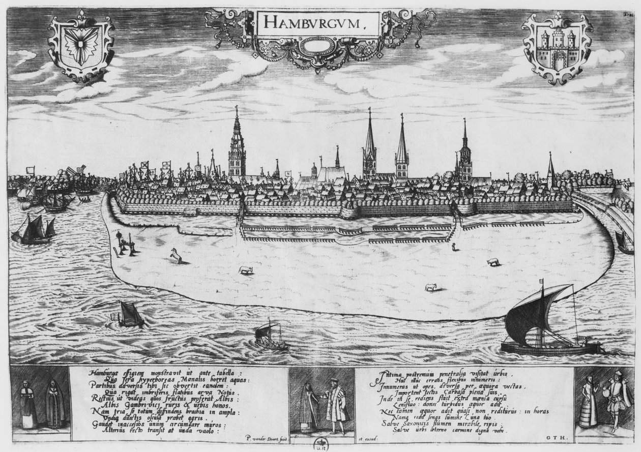 View of Hamburg   by Peter van der Doort