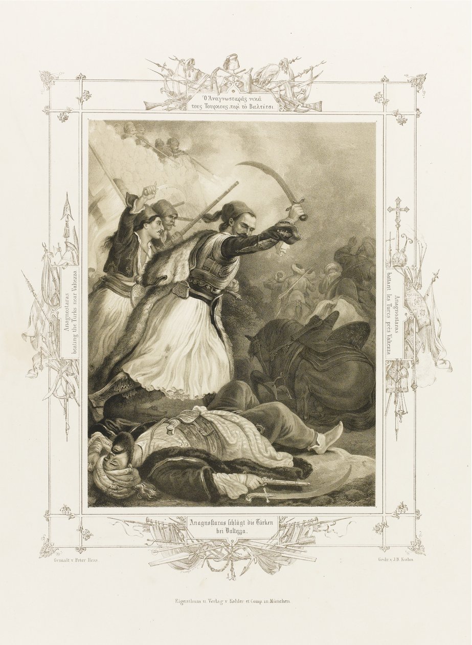 Yunan Kahramanlığı Albümünden Christos Anagnostaras, yaklaşık 1835 by Peter von Hess