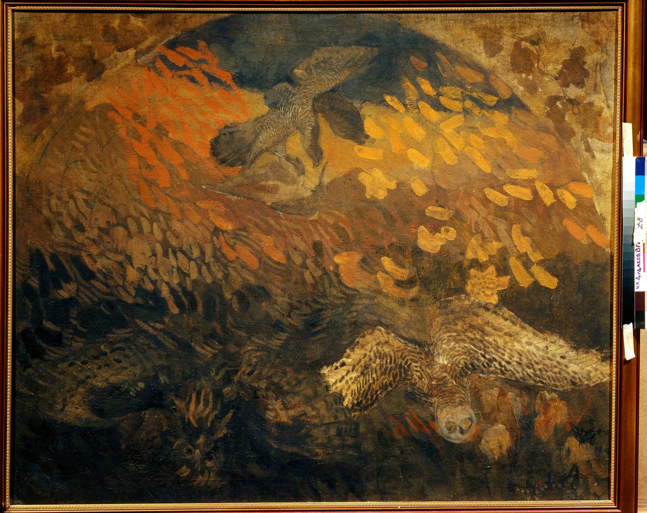 "La nuit" (Gece) Peinture de Pyotr Savvich Utkin (1877-1934) Tuval üzerine tempera 1904 Dim 103x124 cm Özel Koleksiyon by Petr Savvic Utkin