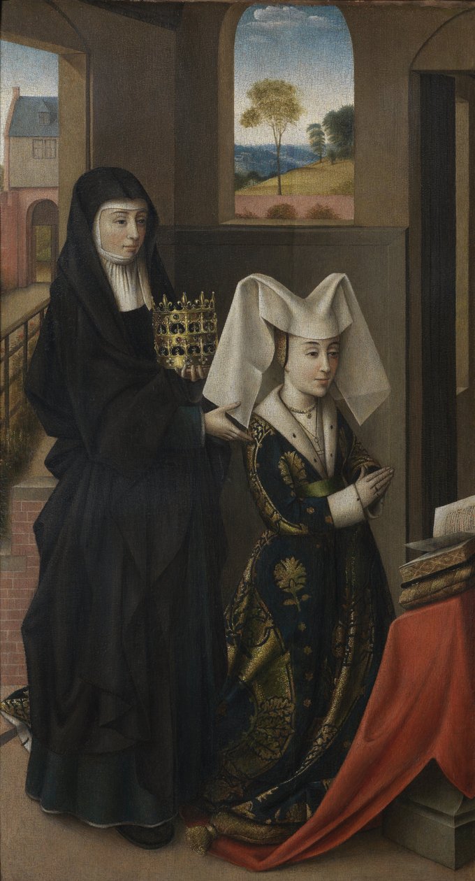 Saint Elizabeth ile Portekizli Isabel by Petrus Christus