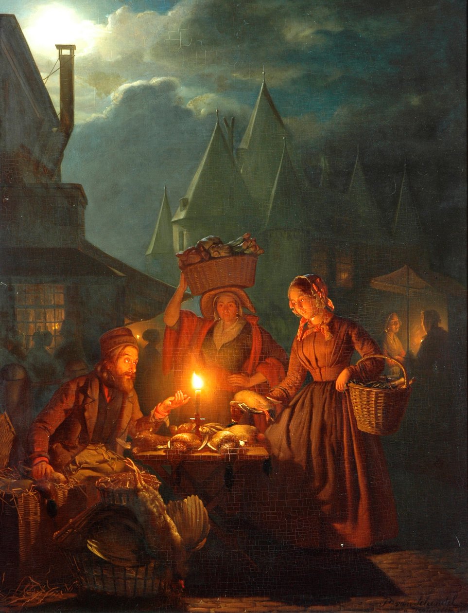 Yahudiler Pazarı, 1852 by Petrus van Schendel