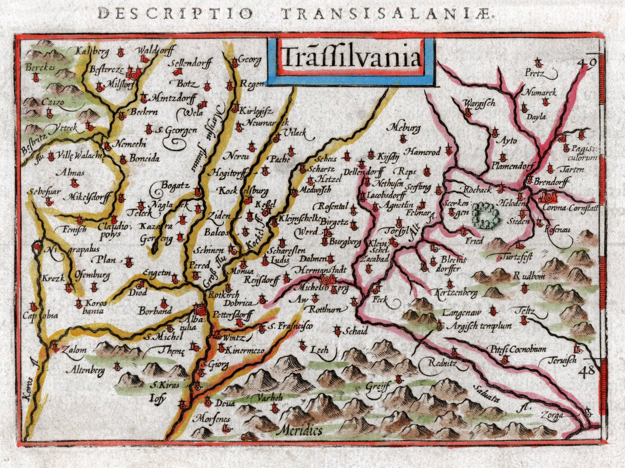 Transilvanya 1616 Haritası by Petrus Bertius