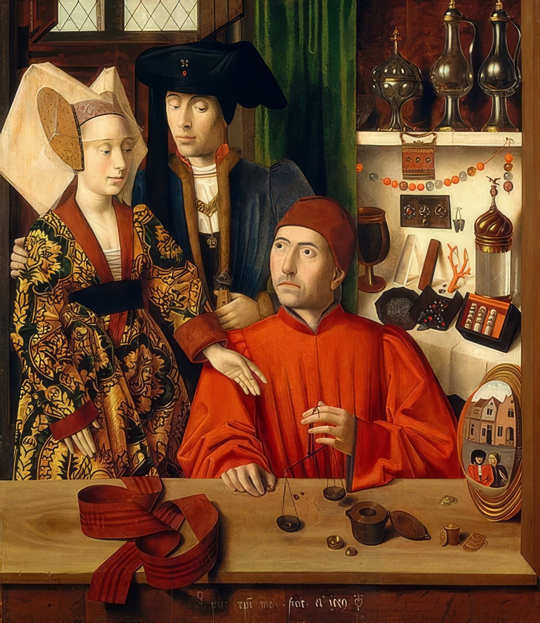 Kuyumcu dükkanında. 1449 by Petrus Christus