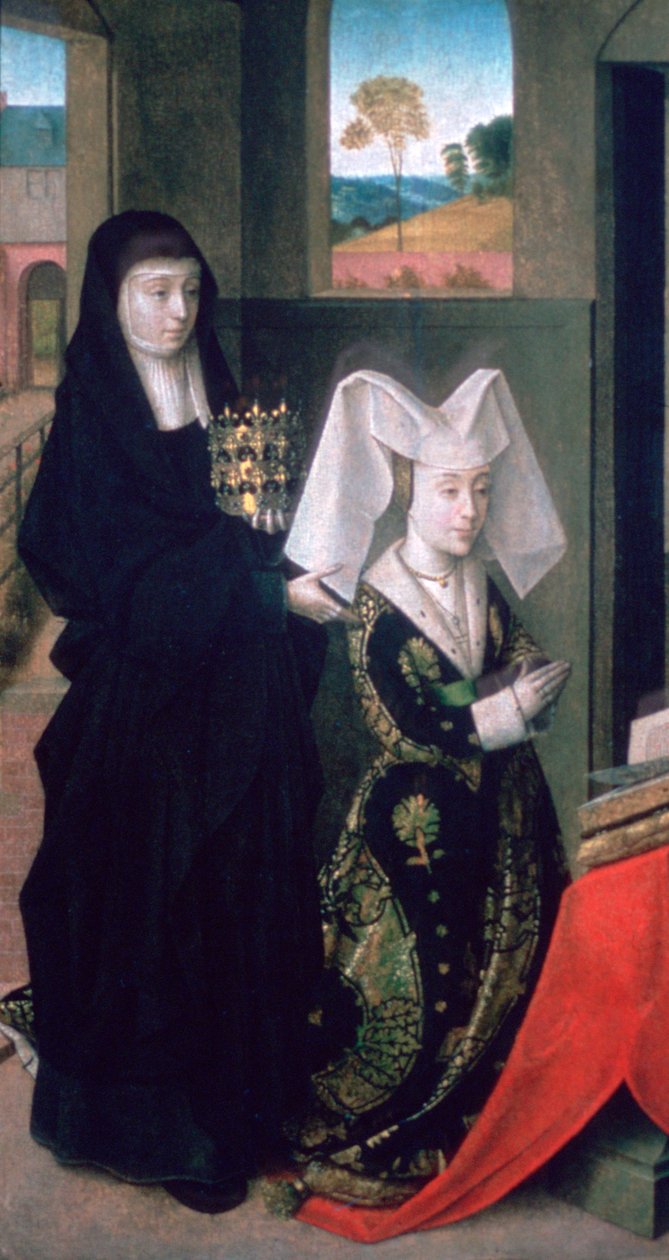 Portekizli Isabel, Aziz Elizabeth ile birlikte, 1457-1460 by Petrus Christus