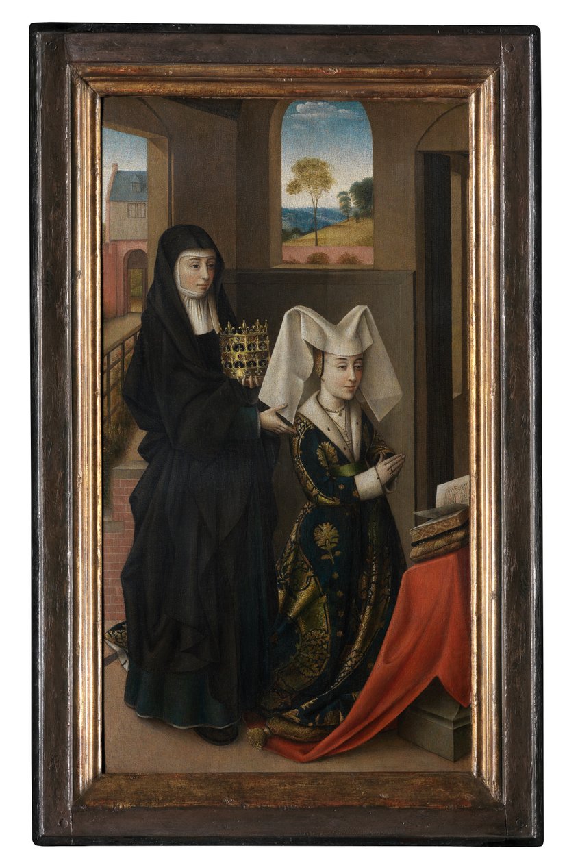 Portekiz Isabella ve St. Elizabeth, c.1457-60 (tuval üzerine yağlıboya) by Petrus Christus