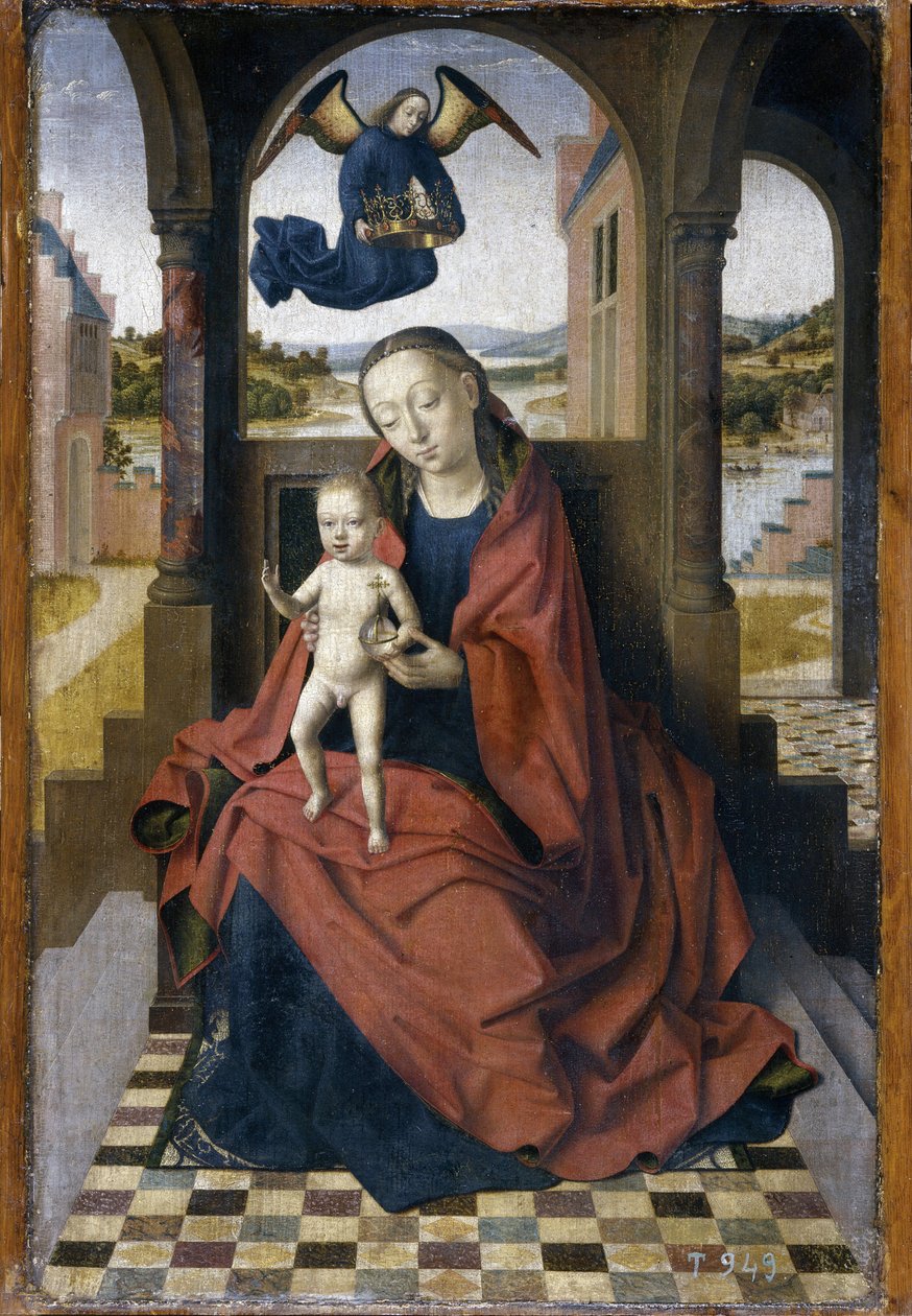 Madonna ve Çocuk - Tablo Petrus Christus (1410/20-1476), ahşap üzerine yağlı boya (49x34 cm), 1460 civarı - (Madonna ve Çocuk - Petrus Christus tarafından ahşap üzerine yağlı boya by Petrus Christus