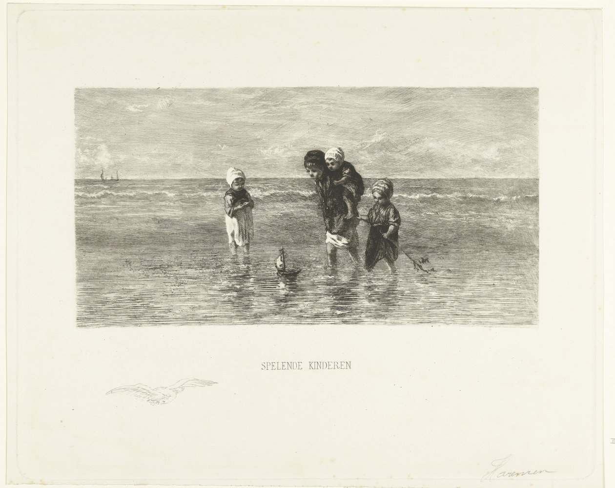 deniz çocukları Oynayan çocuklar (nesne üzerinde başlık) by Petrus Johannes Arendzen