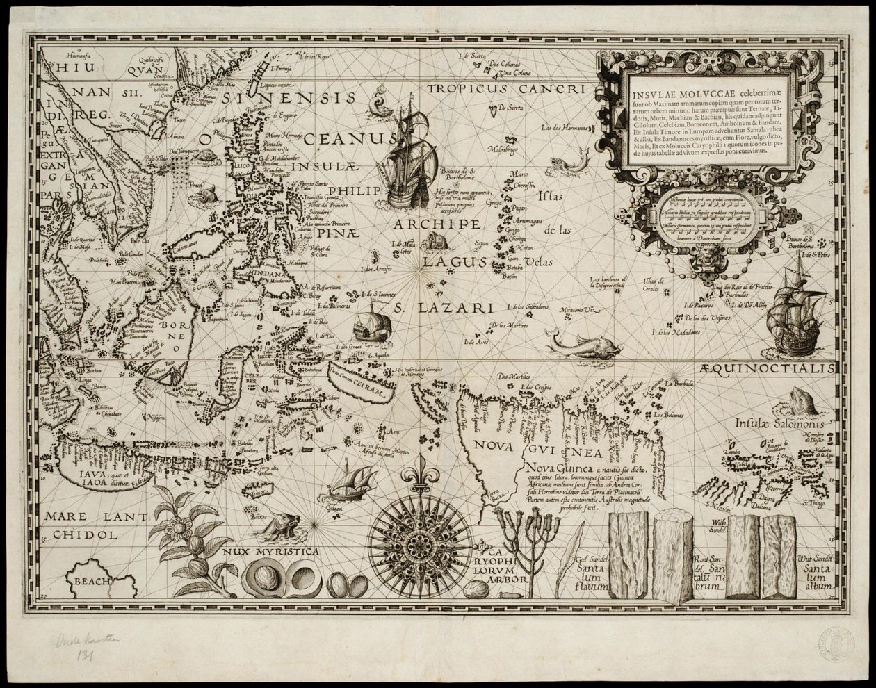 Moluccas Adaları, dünyaya gönderdikleri muazzam baharat bolluğu ile ünlüdür… by Petrus Plancius