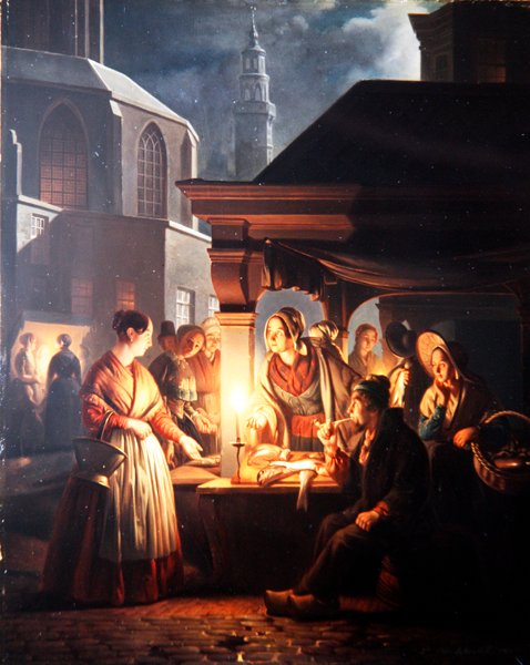 Balık Ahırı (panelde yağ) by Petrus van Schendel
