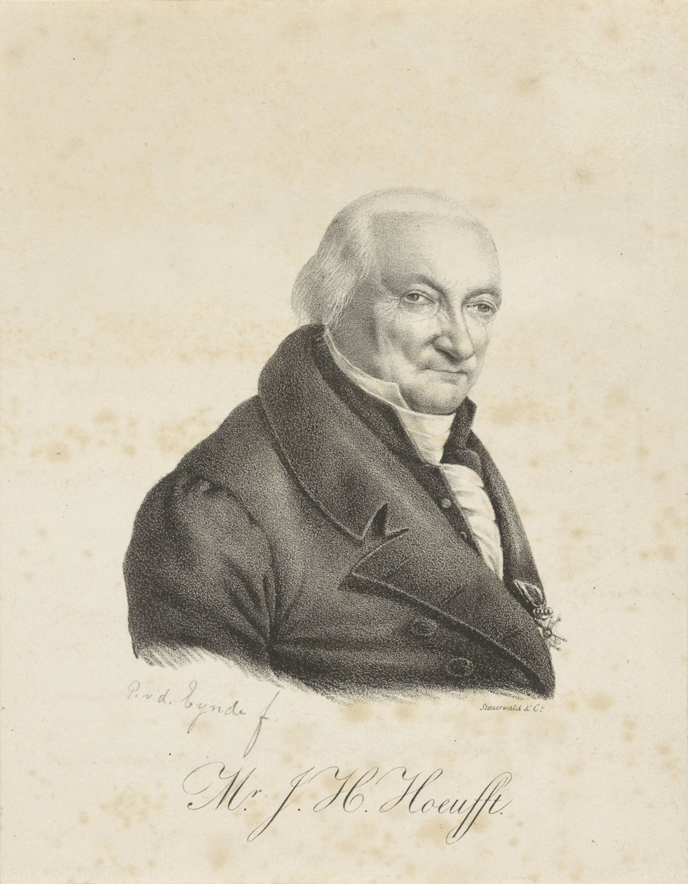 Jacob Hendrik Hoeufft'un Portresi by Petrus van den Eynde