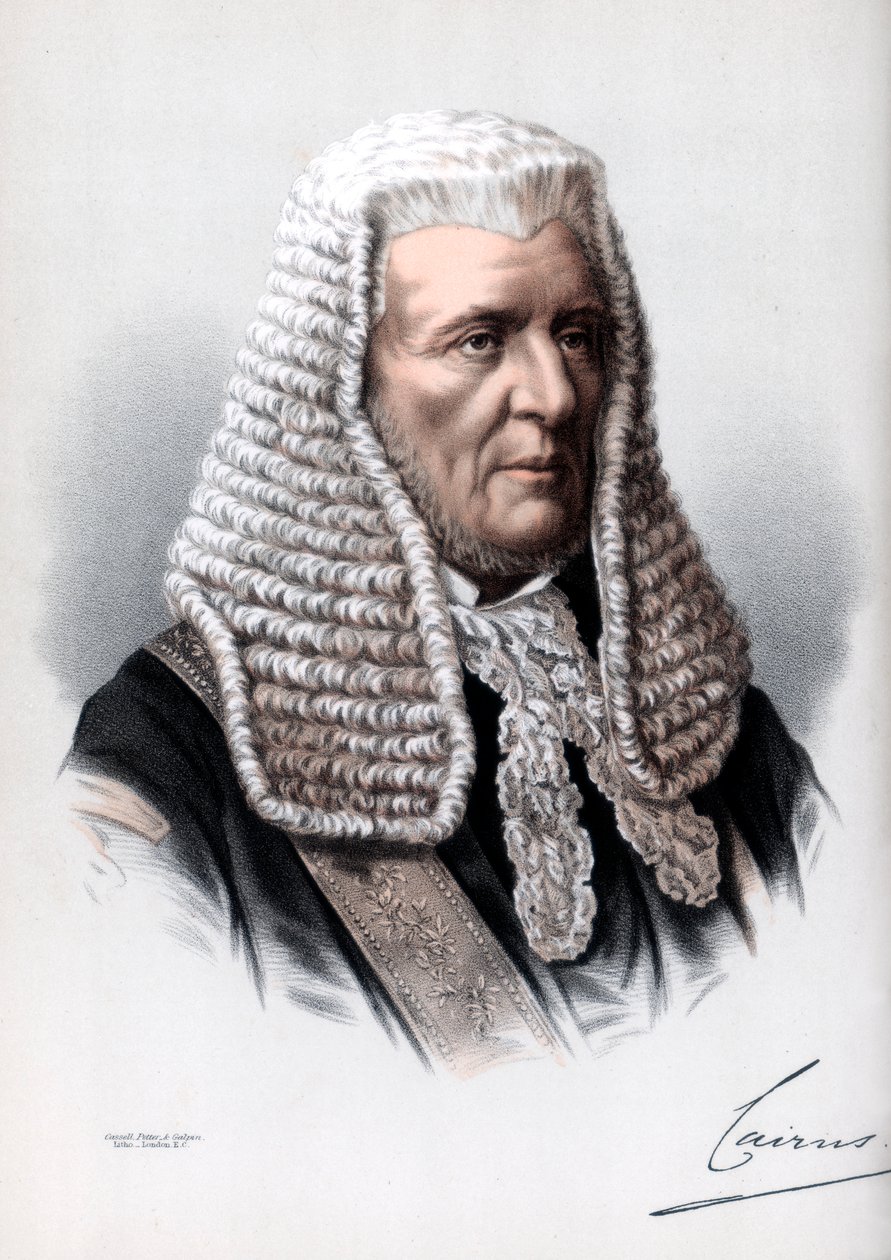 Hugh NcCalmont Cairns, 1 Earl Cairns, Büyük Britanya Lord Şansölyesi, c1890. by Petter and Galpin Cassell